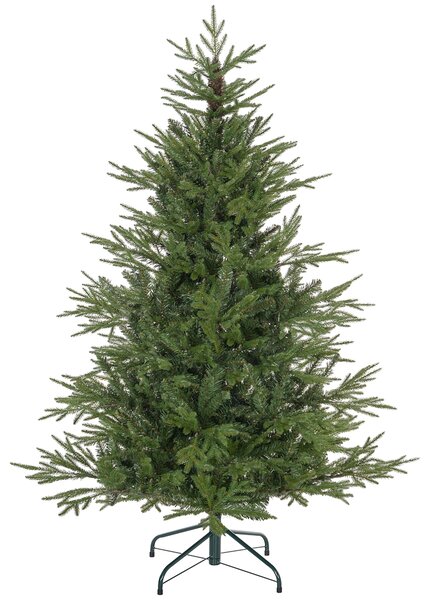 HOMCOM 5ft Artificial Christmas Tree with 1724 Tips, Metal Base, Realistic Hinged Xmas Tree, Easy to Assemble, Green