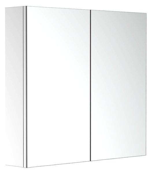 HOMCOM Bathroom Cabinet: Stainless Steel Mirror Storage, Wall-Mounted Spaciousness Aosom UK