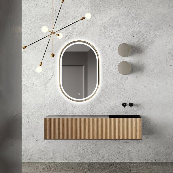 Oval mirror with lighting ECLISSE