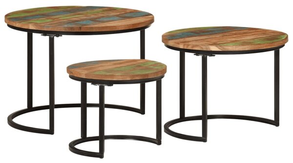 Nesting Tables 3 pcs Solid Wood Reclaimed