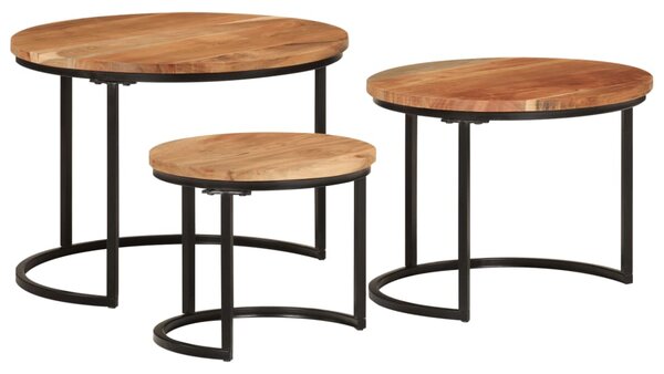 Nesting Tables 3 pcs Solid Wood Acacia