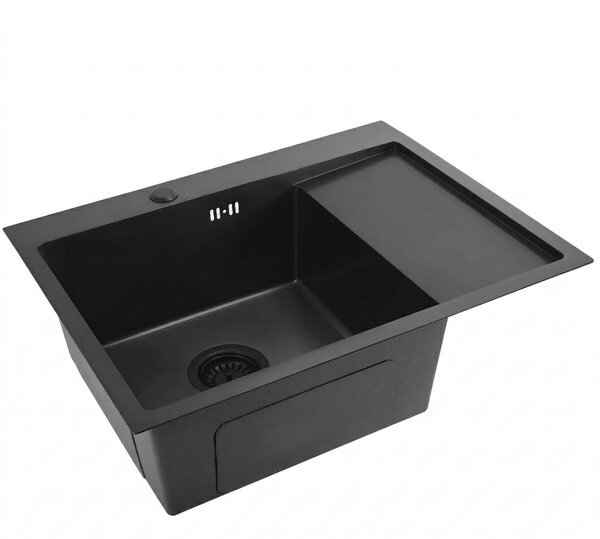 Stainless steel sink Fin Black