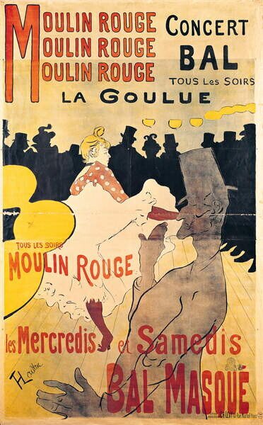 Toulouse-Lautrec, Henri de - Fine Art Print Poster advertising 'La Goulue' at the Moulin Rouge, 1893, (24.6 x 40 cm)