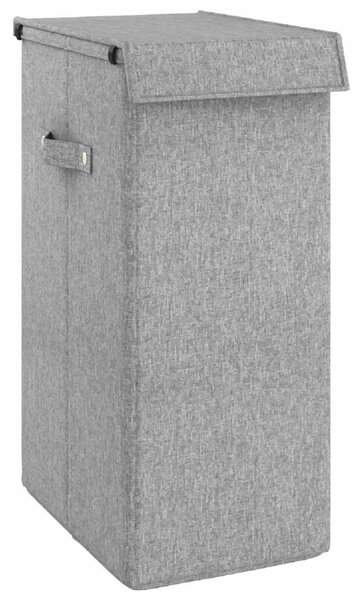 Foldable Laundry Hamper Grey 26x34.5x59.5 cm Faux Linen Fabric