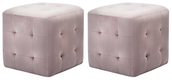 Bedside Cabinets 2 pcs Pink 30x30x30 cm Velvet Fabric