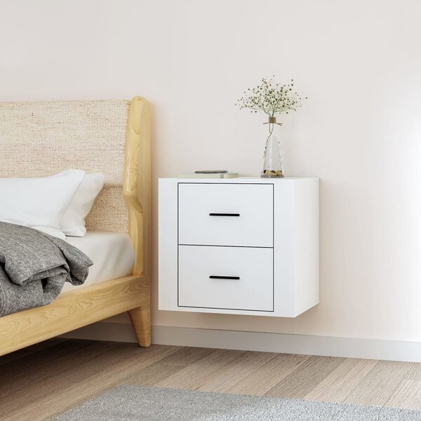 Wall-mounted Bedside Cabinet White 50x36x47 cm