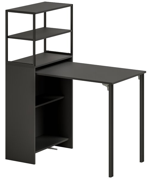 HOMCOM Folding Shelf and Work Table - Black