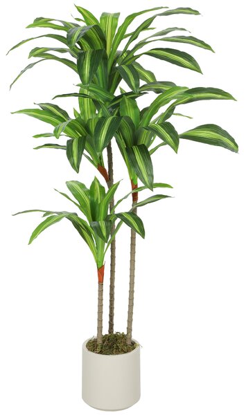 HOMCOM 120cm Artificial Dracaena Tree with Bendable Trunks - Green
