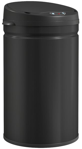 HOMCOM 30L Stainless Steel Sensor Bin - Black