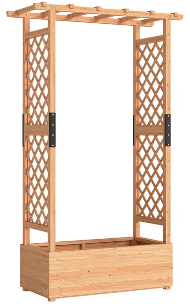 Outsunny Fir Wood 110 x 44 cm Planter and Trellis Garden Bed
