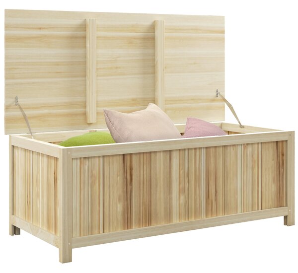 Outsunny 172 Litre Outdoor Storage Box, Wooden terrace Box Garden Storage Container, Natural