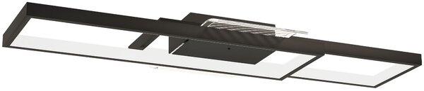 HOMCOM LED Ceiling Light, Modern Dimmable Ceiling Light with Wall Switch & Remote Control, Flush Mount Ceiling Lamp with 3000-6000K Colour Temperatures for Living Room, Bedroom, Black