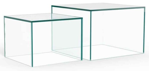 Delft Glass Nesting Coffee Tables - Clear