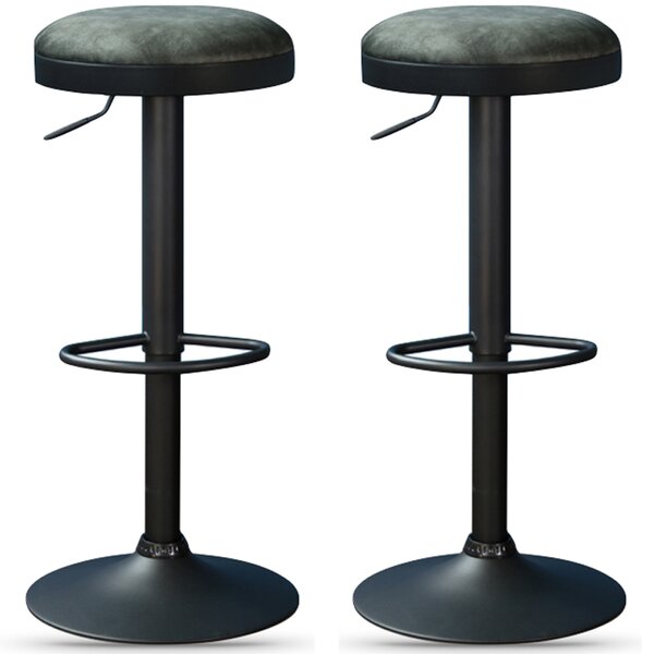 Rexford Olive Fabric Gas Lift Stools - Pair