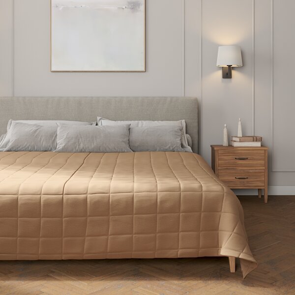 Check quilted throw