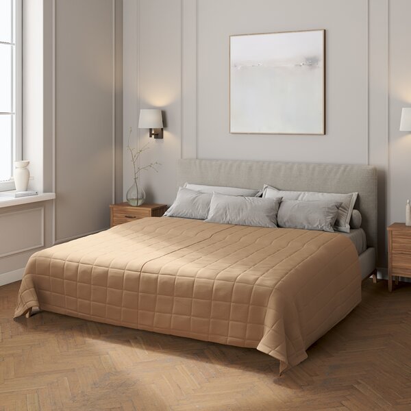 Check quilted throw