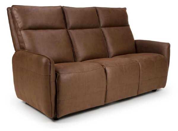 Tooele Leather 3 Seater Sofa In Brown