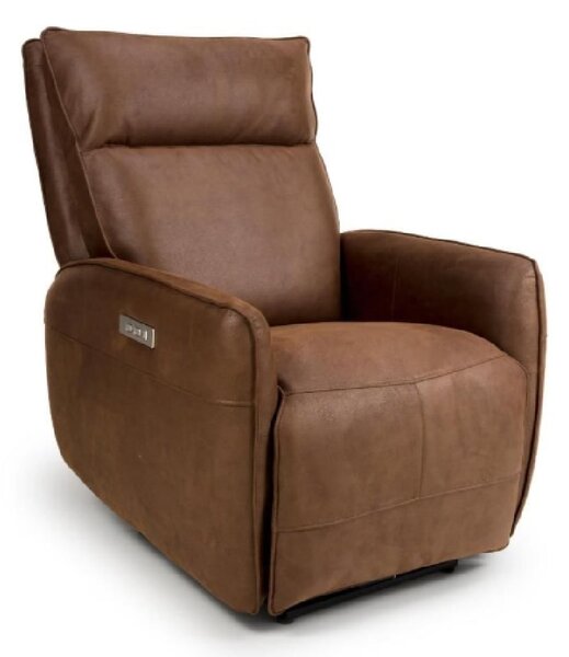 Tooele Leather Recliner 1 Seater Sofa In Brown