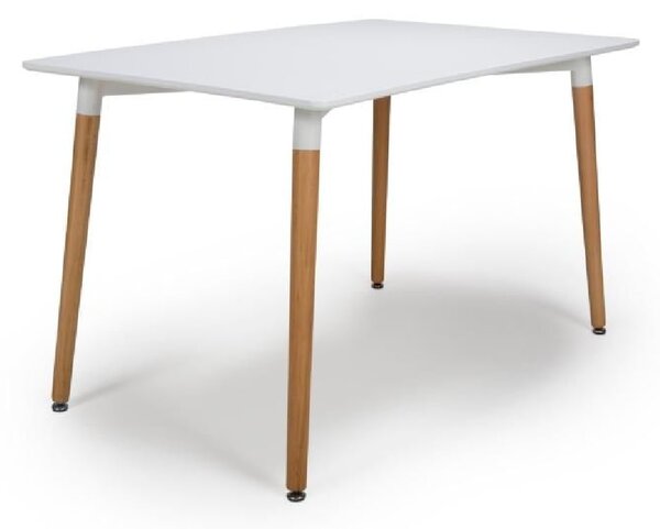 Regis Wooden Rectangular Dining Table In White