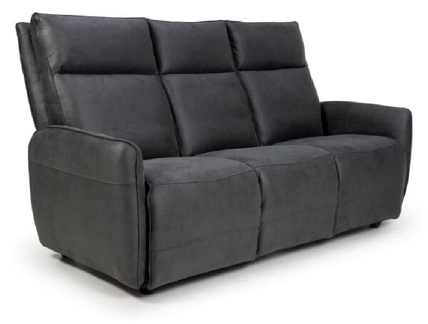 Tooele Leather 3 Seater Sofa In Slate