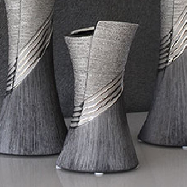 Belcourt Small Ceramic Decorative Vase In Grey And Silver