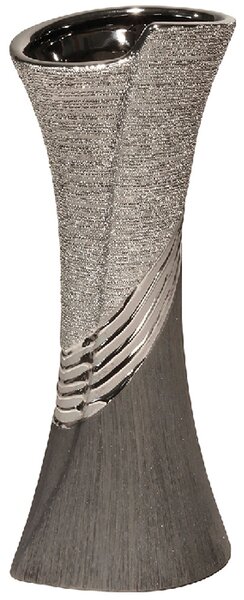 Belcourt Large Ceramic Decorative Vase In Grey And Silver
