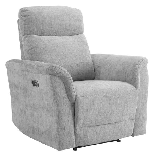 Marinette Fabric Electric Recliner Chair In Grey