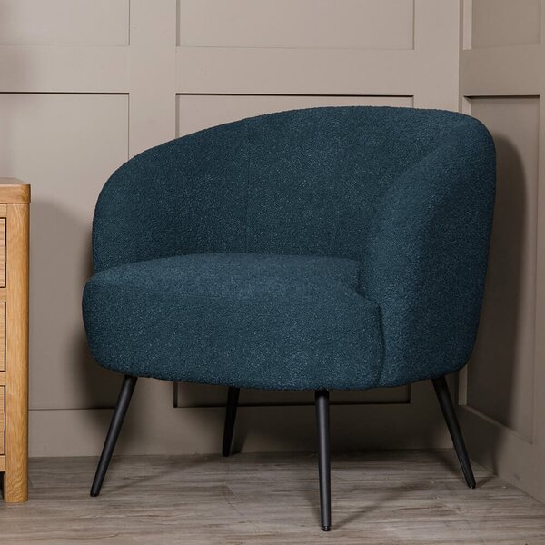 Salisbury Fabric Bedroom Chair With Black Legs In Navy