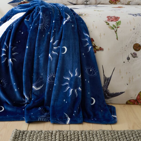 Sassy B Astrology Soft and Cosy 200cm x 240cm Throw Navy