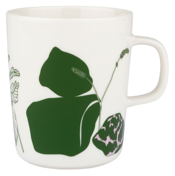 Marimekko Elokuun Varjot mug 25 cl White-green-pink