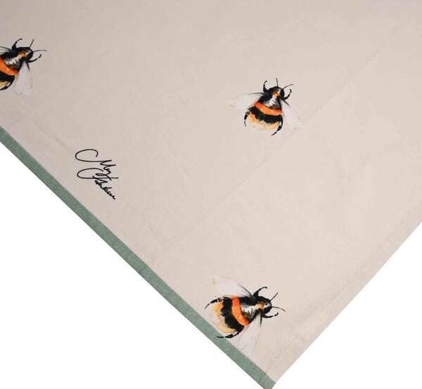 Meg Hawkins Bee Cotton Tea Towel White