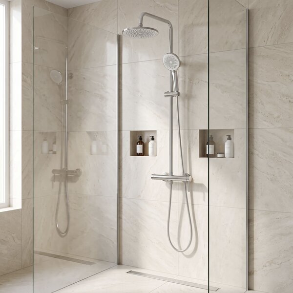 Shower set Rea Foss Clif Brush Nickel
