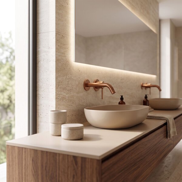 Wall Mounted faucet Rea Clif Brush Copper