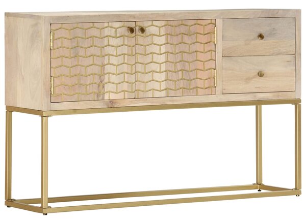 Sideboard Gold 120x30x75 cm Solid Mango Wood