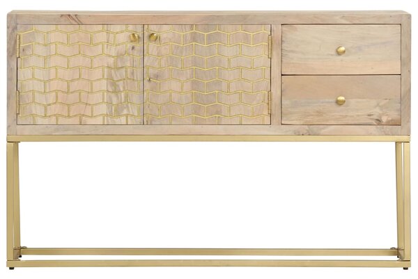 Sideboard Gold 120x30x75 cm Solid Mango Wood