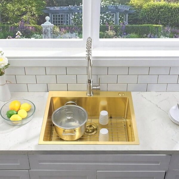 Stainless steel sink Liam BRUSH GOLD