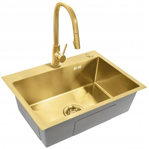 Stainless steel sink Liam BRUSH GOLD