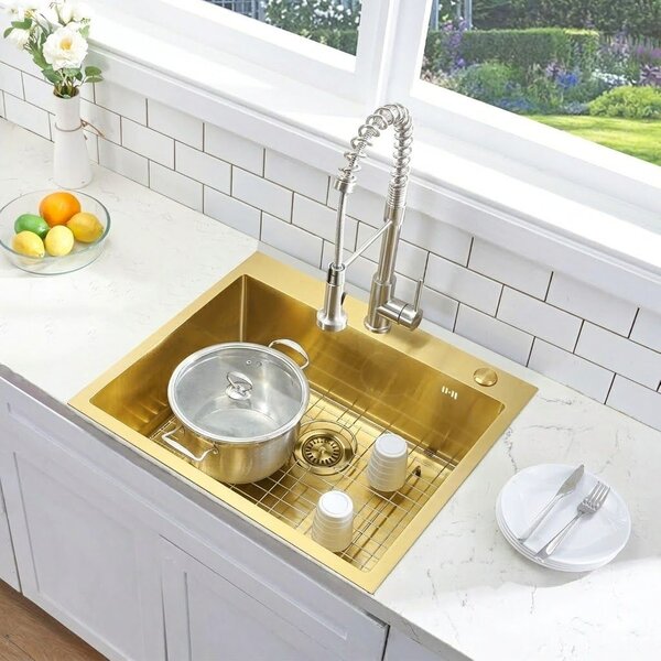 Stainless steel sink Liam BRUSH GOLD