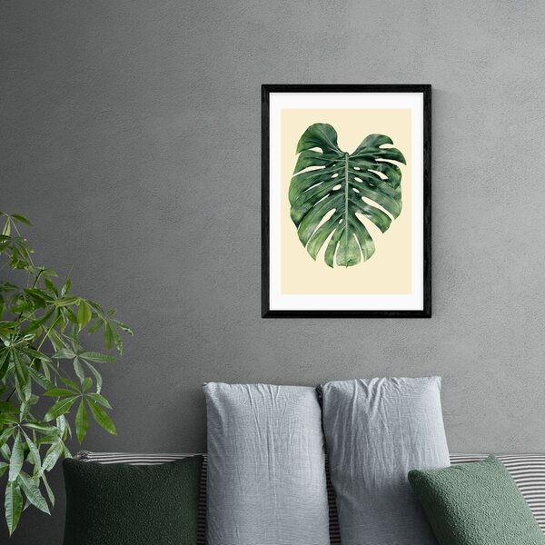 Monstera Leaf Print Green