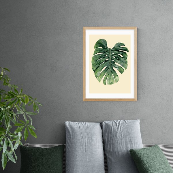 East End Prints Monstera Leaf Print Green