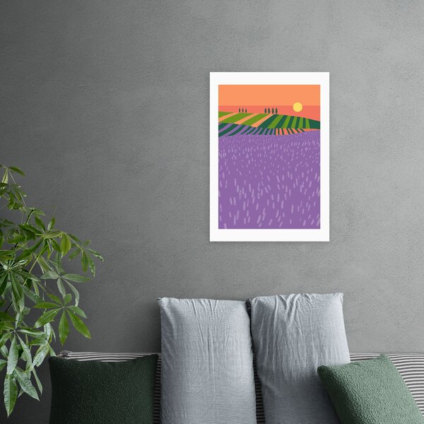 Lavender Fields Print Purple/Green/Yellow