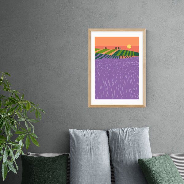 East End Prints Lavender Fields Print Purple