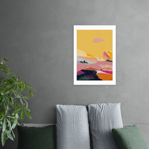 Abstract Pink Dream Cloud Print Pink/Yellow/Black
