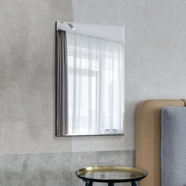 Frameless Rectangle Venetian Wall Mirror, 120x80cm Clear
