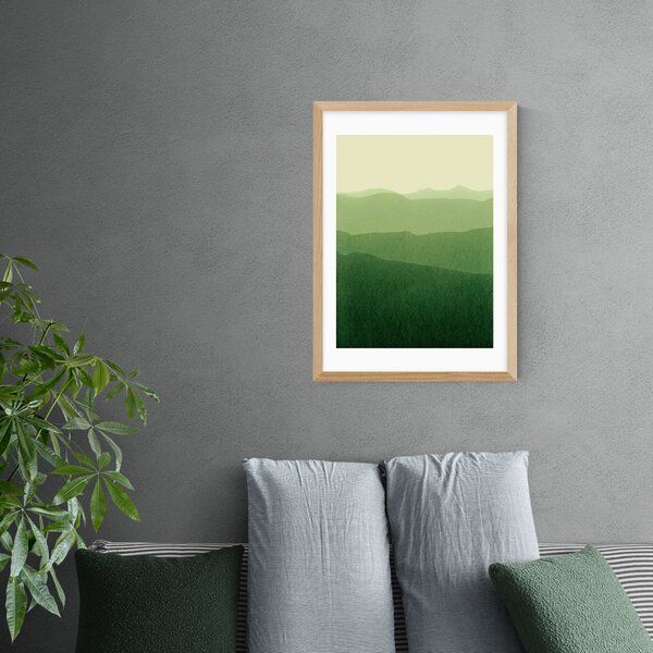 East End Prints Gradient Landscape Green Print Green