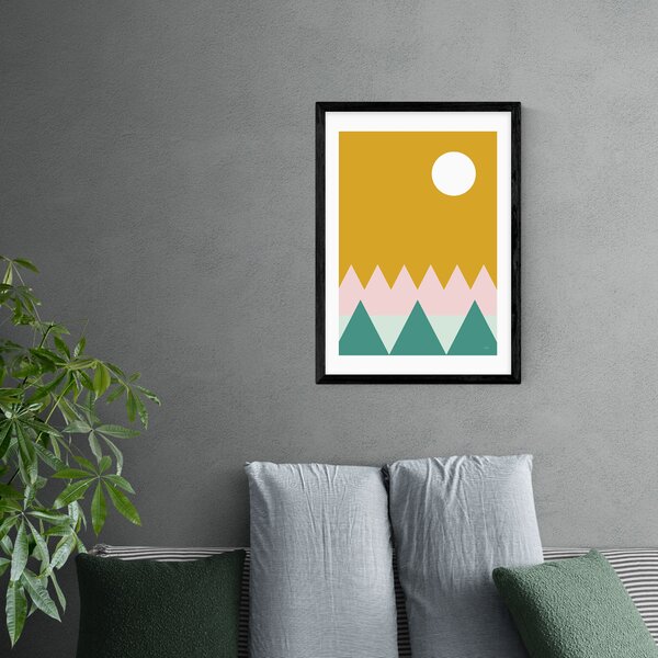 East End Prints Sun and Pine Print Yellow/Pink/Green