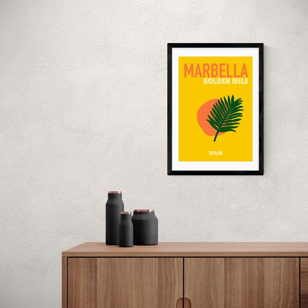 East End Prints Marbella Golden Coast Spain Print Green/Yellow/Orange