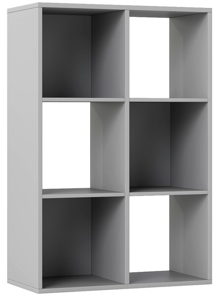 HOMCOM 6-Cube Bookshelf - Light Grey