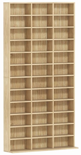 HOMCOM CD Storage Unit with Adjustable Shelves, 102 x 195 cm, Oak Tone