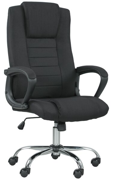 Vinsetto Linen-Look Swivel Office Chair w/ Scratch Resistant Fabric, Black Aosom UK